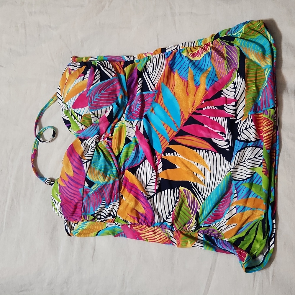 Multicolored Anne Cole Twist Front Bandeaukini Swim Top
